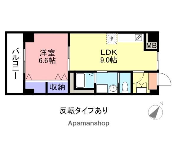 ピアコートC(1LDK/2階)の間取り写真
