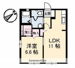 ALEX(1LDK/2階)の間取り写真