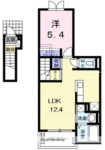 エレガントヴィエ3(1LDK/2階)の間取り写真