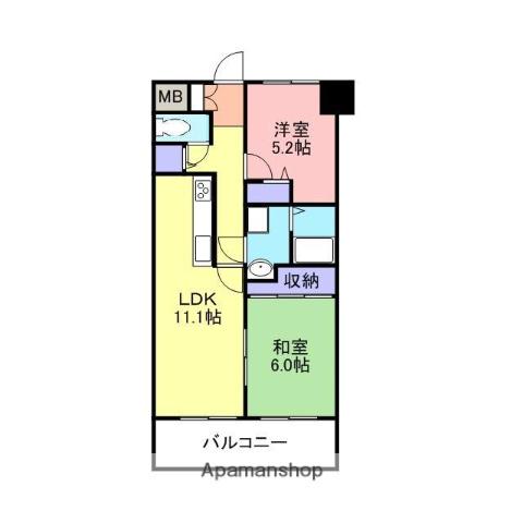 エクセレント米子(2LDK/2階)の間取り写真