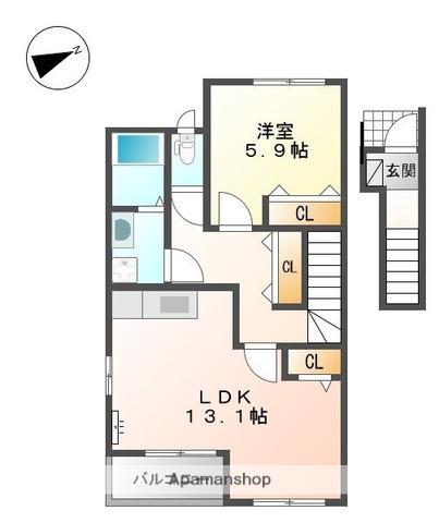 ケローネ(1LDK/2階)の間取り写真