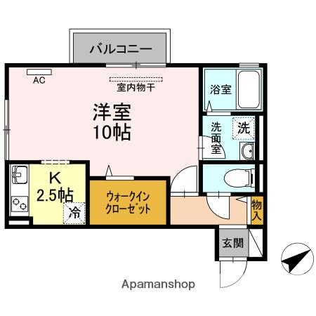 ソブリオ(1K/2階)の間取り写真