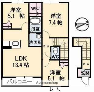 ロイヤルコート(3LDK/2階)の間取り写真