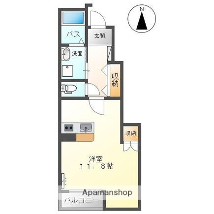フェイバードパークⅢ(1K/1階)の間取り写真