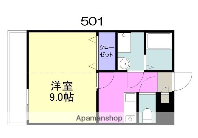 スカイマンションD棟(1K/5階)の間取り写真