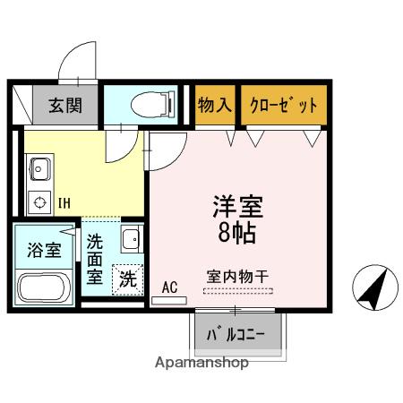たんぽぽ(1K/1階)の間取り写真