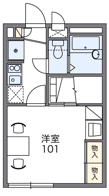 レオパレスGスマイル(1K/2階)の間取り写真
