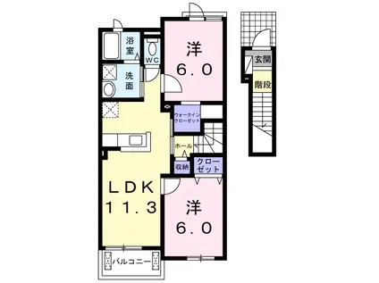 リバーフィールド わらび(2LDK/2階)の間取り写真