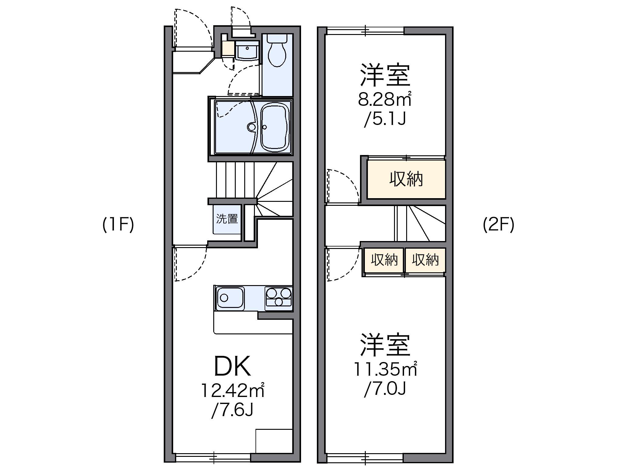 レオパレスHAPPY(2DK/1階)の間取り写真