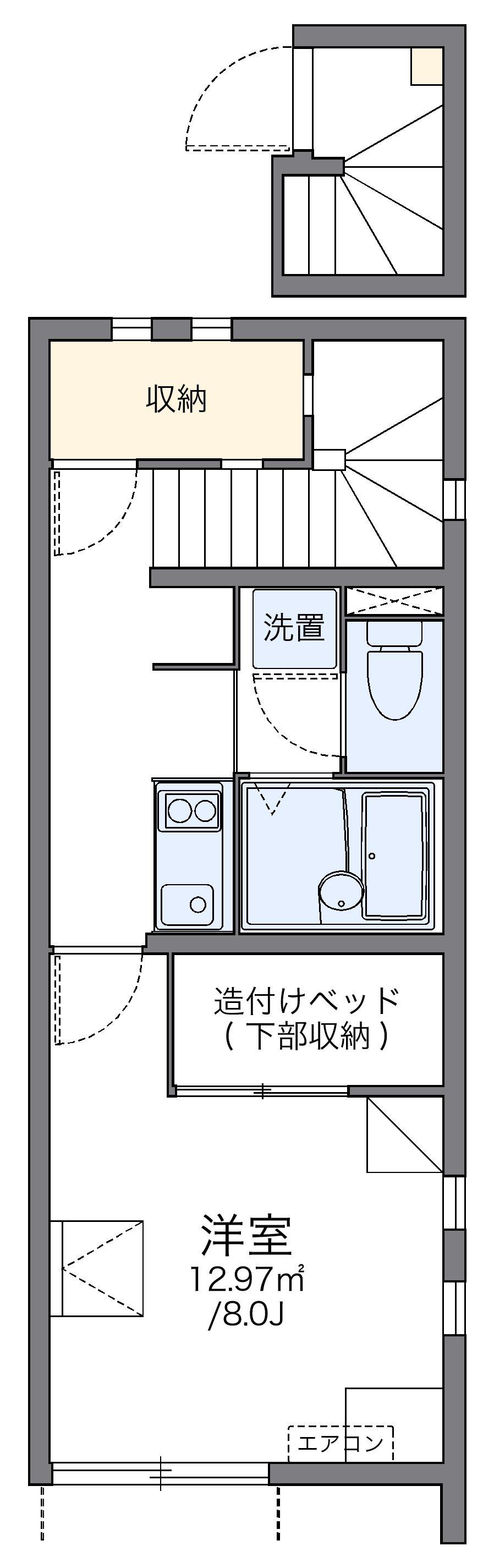 レオネクストオーガスタコート(1K/2階)の間取り写真