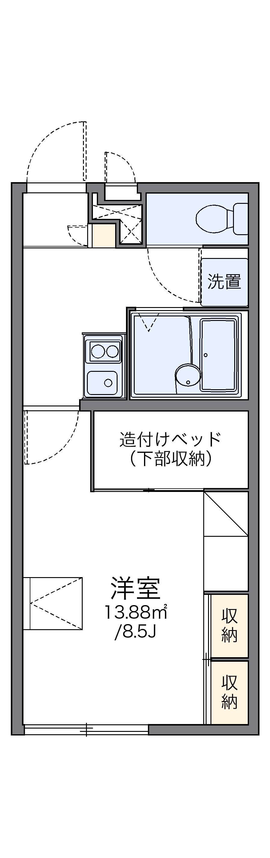レオパレスSEIRIN(1K/2階)の間取り写真