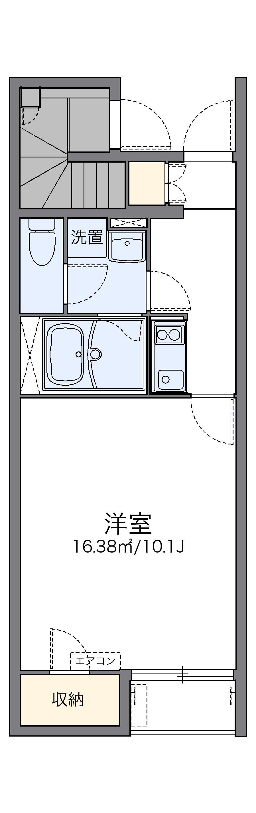 レオネクスト加紋(1K/1階)の間取り写真