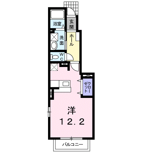 キャトルセゾン(ワンルーム/1階)の間取り写真
