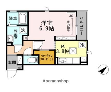 イクシード(ワンルーム/1階)の間取り写真