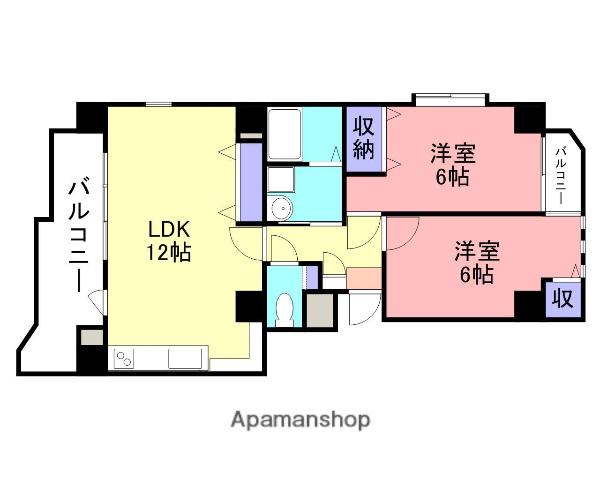 シティメディアⅣ(2LDK/5階)の間取り写真