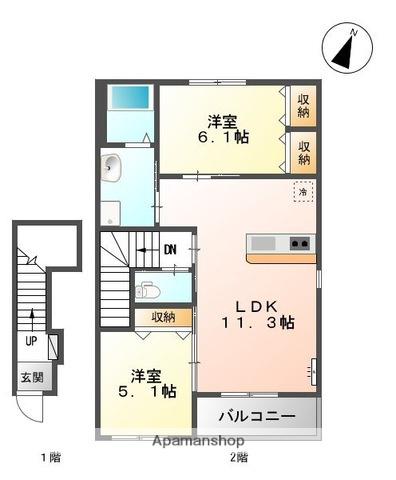 VAVOOM(2LDK/2階)の間取り写真