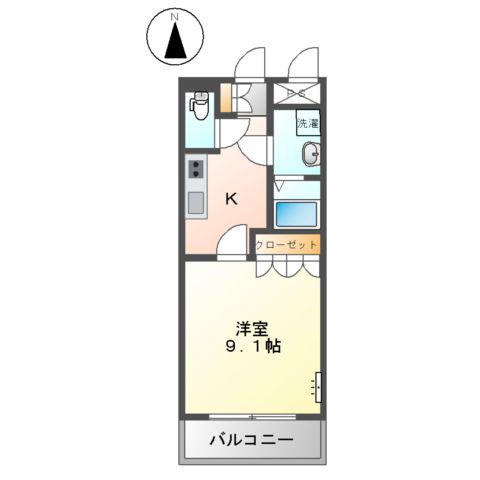 山陰本線 倉吉駅 徒歩29分 2階建 築20年(1K/2階)の間取り写真