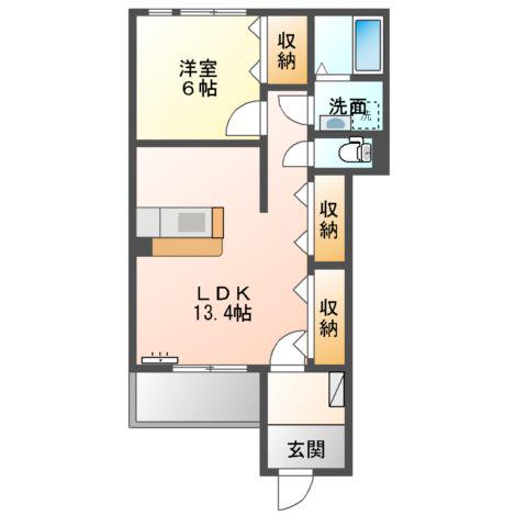 メゾン ドゥ ロワール(1LDK/1階)の間取り写真