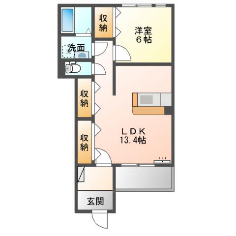 メゾン ドゥ ロワール(1LDK/1階)の間取り写真