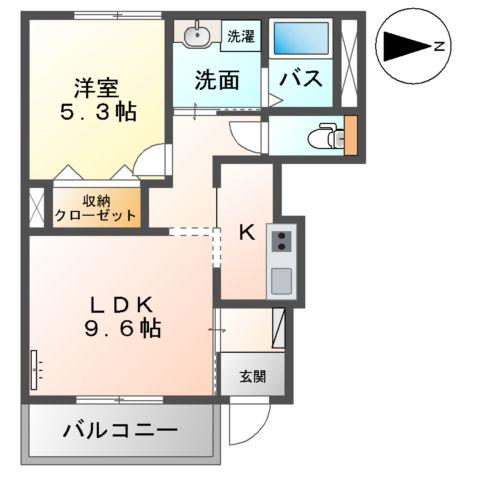 ルミナス(1LDK/1階)の間取り写真