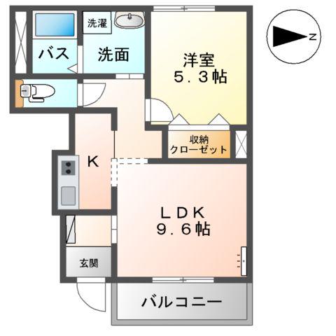 ルミナス(1LDK/1階)の間取り写真