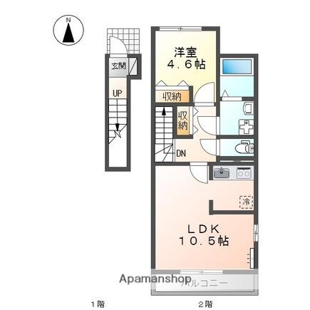 パーシモン(1LDK/2階)の間取り写真