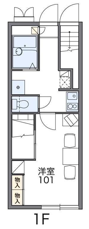 レオパレスTOPAZ(1K/1階)の間取り写真