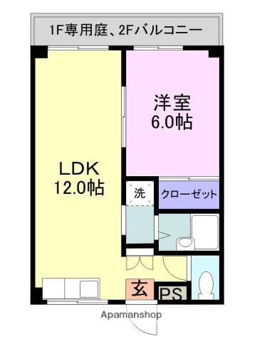 コノセールⅢ(1LDK/1階)の間取り写真