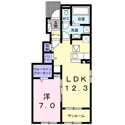 トライブF Ⅰ(1LDK/1階)の間取り写真