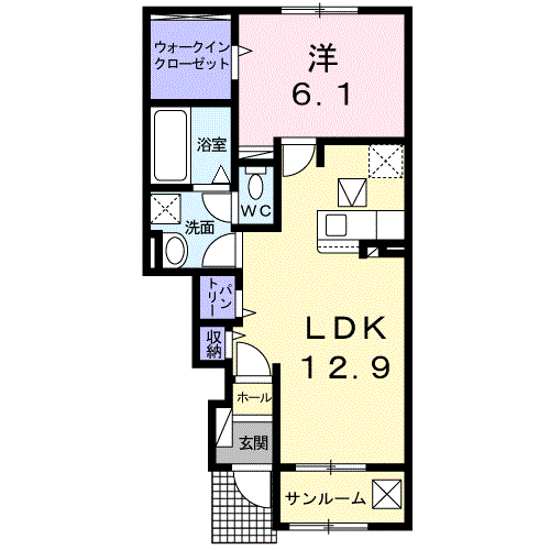 コーポ・エテルナ3(1LDK/1階)の間取り写真