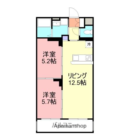シティメディアⅧ(2LDK/3階)の間取り写真