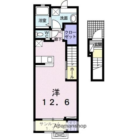 シータ・ガーデン(ワンルーム/2階)の間取り写真