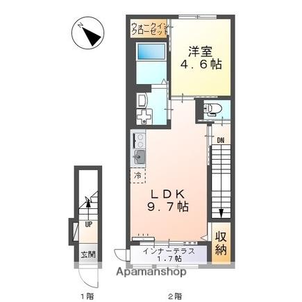ピアッツア 啓成(1LDK/2階)の間取り写真