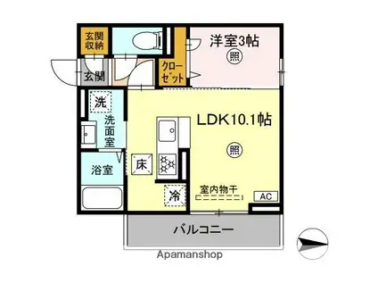 ロイヤルステージ皆生新田(1LDK/3階)の間取り写真