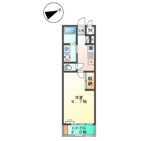 スウィートガーデン(1K/1階)の間取り写真