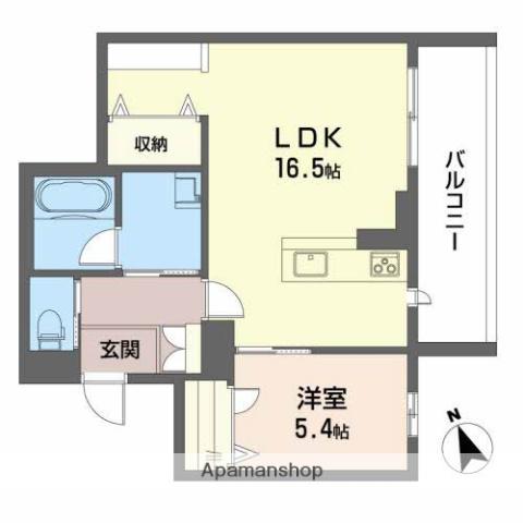 シャーメゾンエグゼクティブ東福原(1LDK/1階)の間取り写真