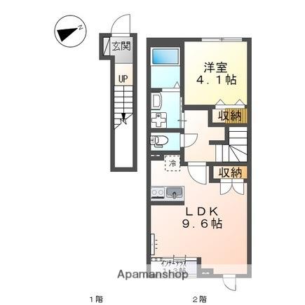 アジュール東福原(1LDK/2階)の間取り写真