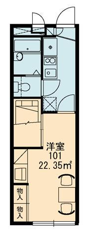 レオパレスクイール堀川(1K/2階)の間取り写真