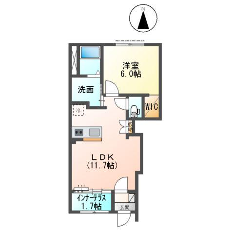 SORA 485(1LDK/1階)の間取り写真