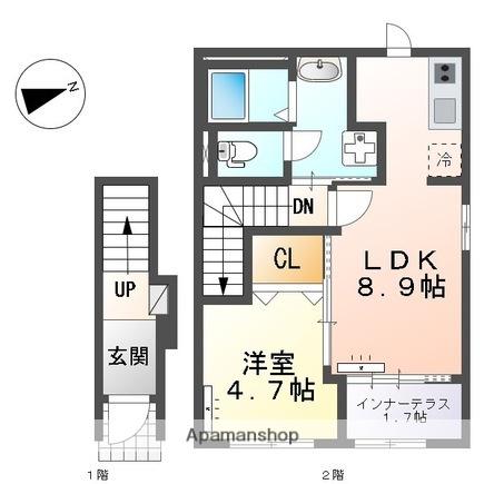 スターテラスⅡ上福原(1LDK/2階)の間取り写真