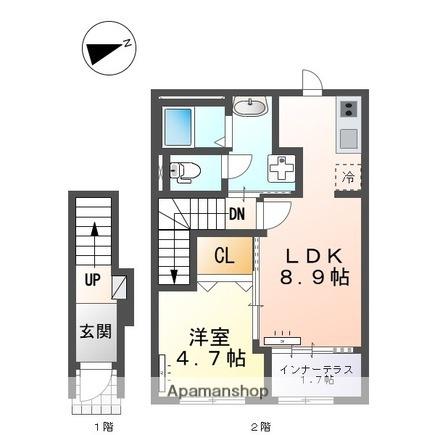 スターテラスⅡ上福原(1LDK/2階)の間取り写真