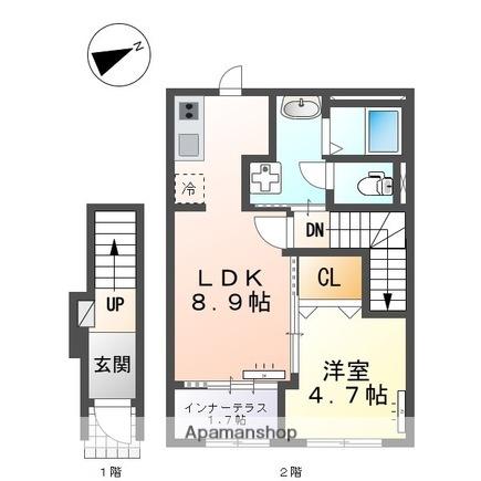 スターテラスⅡ上福原(1LDK/2階)の間取り写真