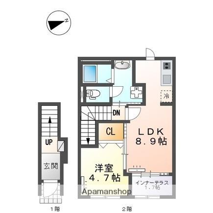 スターテラスⅡ上福原(1LDK/2階)の間取り写真