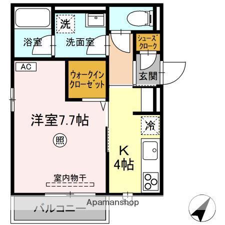 サンライズ(1K/2階)の間取り写真