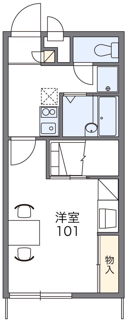 レオパレストシアン(1K/2階)の間取り写真