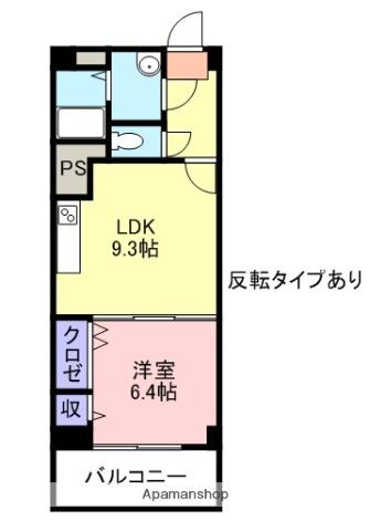 PRESENCEⅡ(1LDK/6階)の間取り写真