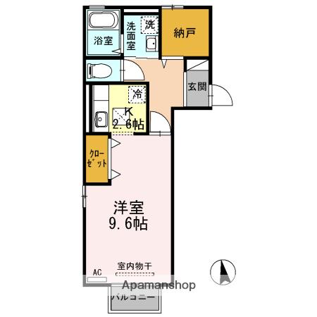 サンライフヴィレッジ(ワンルーム/1階)の間取り写真