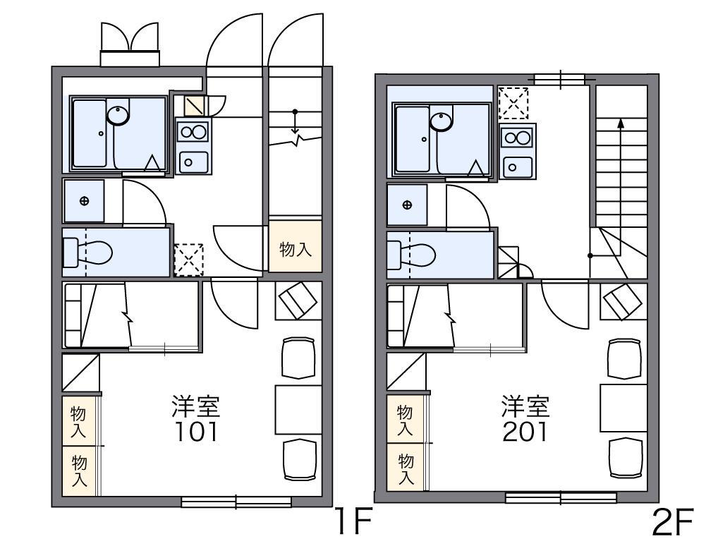 レオパレスグレイス(1K/2階)の間取り写真