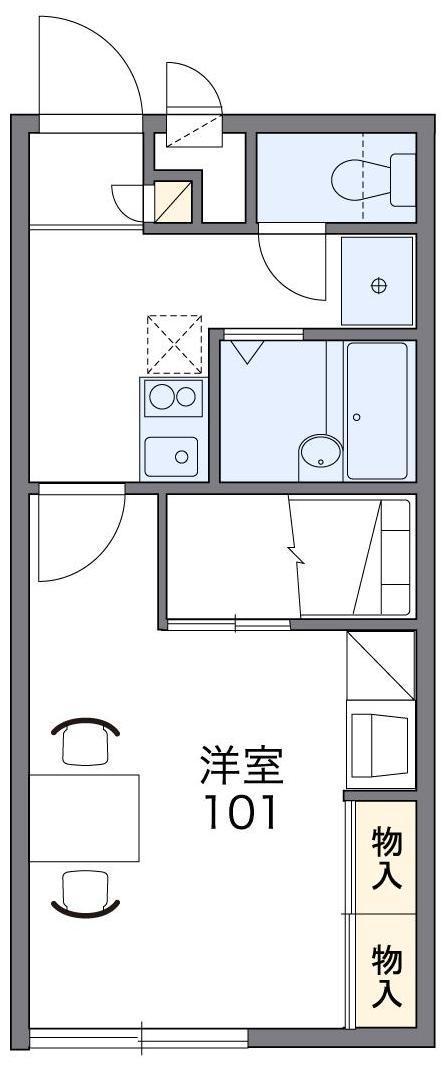 レオパレスプログレス(1K/2階)の間取り写真