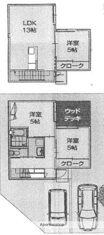 境線 富士見町駅(鳥取) 徒歩4分 2階建 築20年(3LDK)の間取り写真